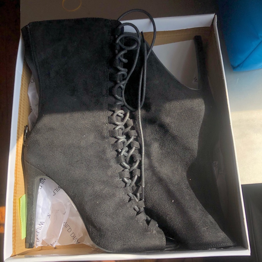 Suede Black Heels
